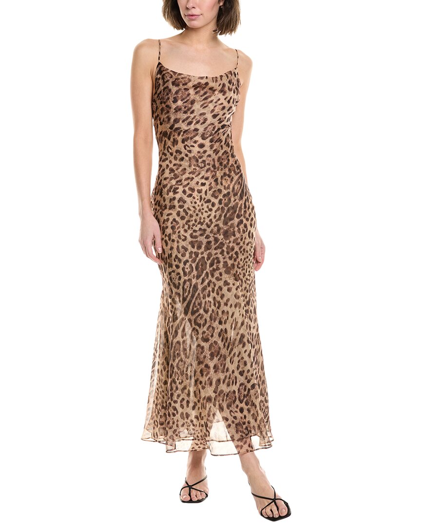 Bardot Monroe Leopard Print Cowl Neck Maxi Dress In Brown