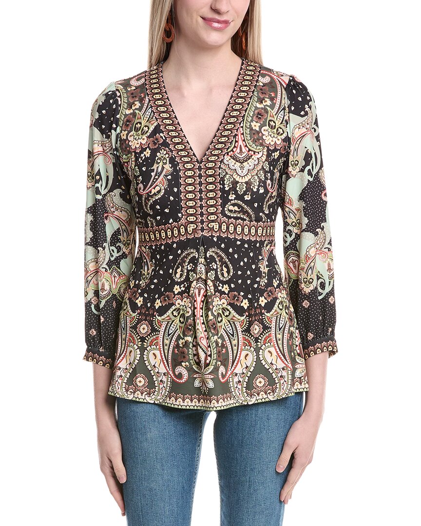 Hale Bob Destiny V-neck Blouse In Multi