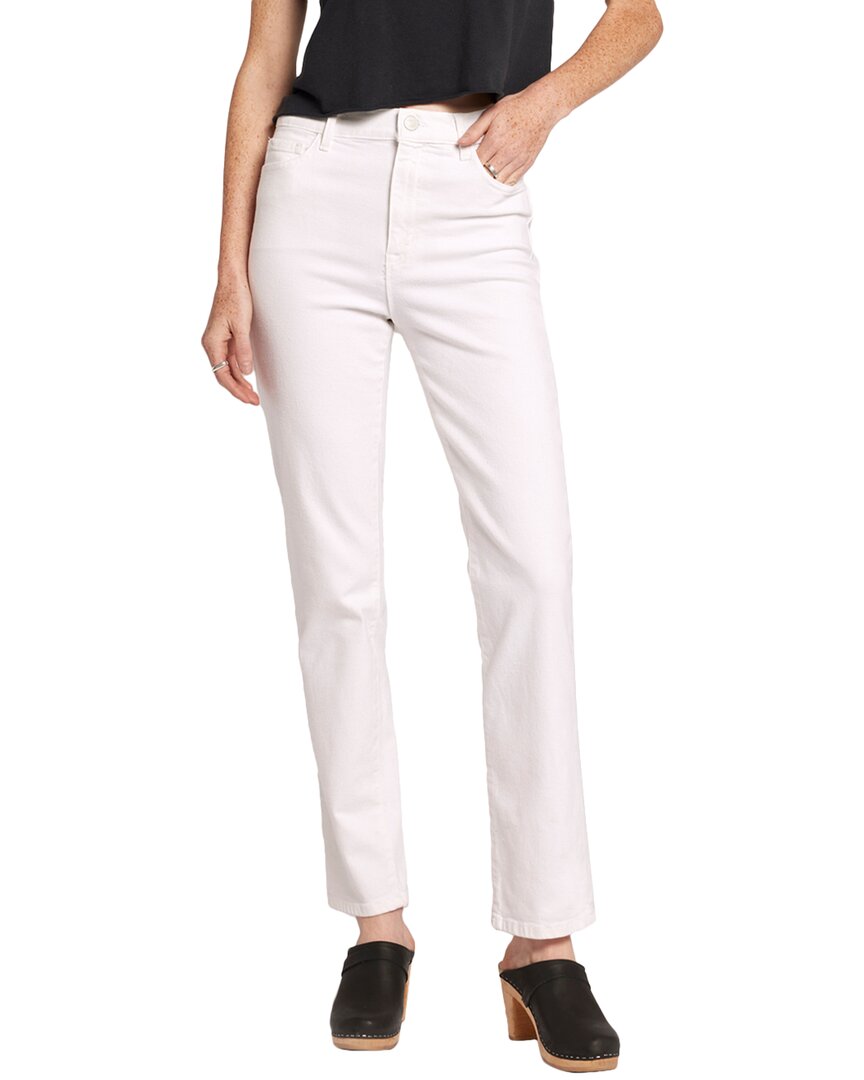 Shop Current Elliott Current/elliott The Soulmate Blanc Straight Leg Jean In White