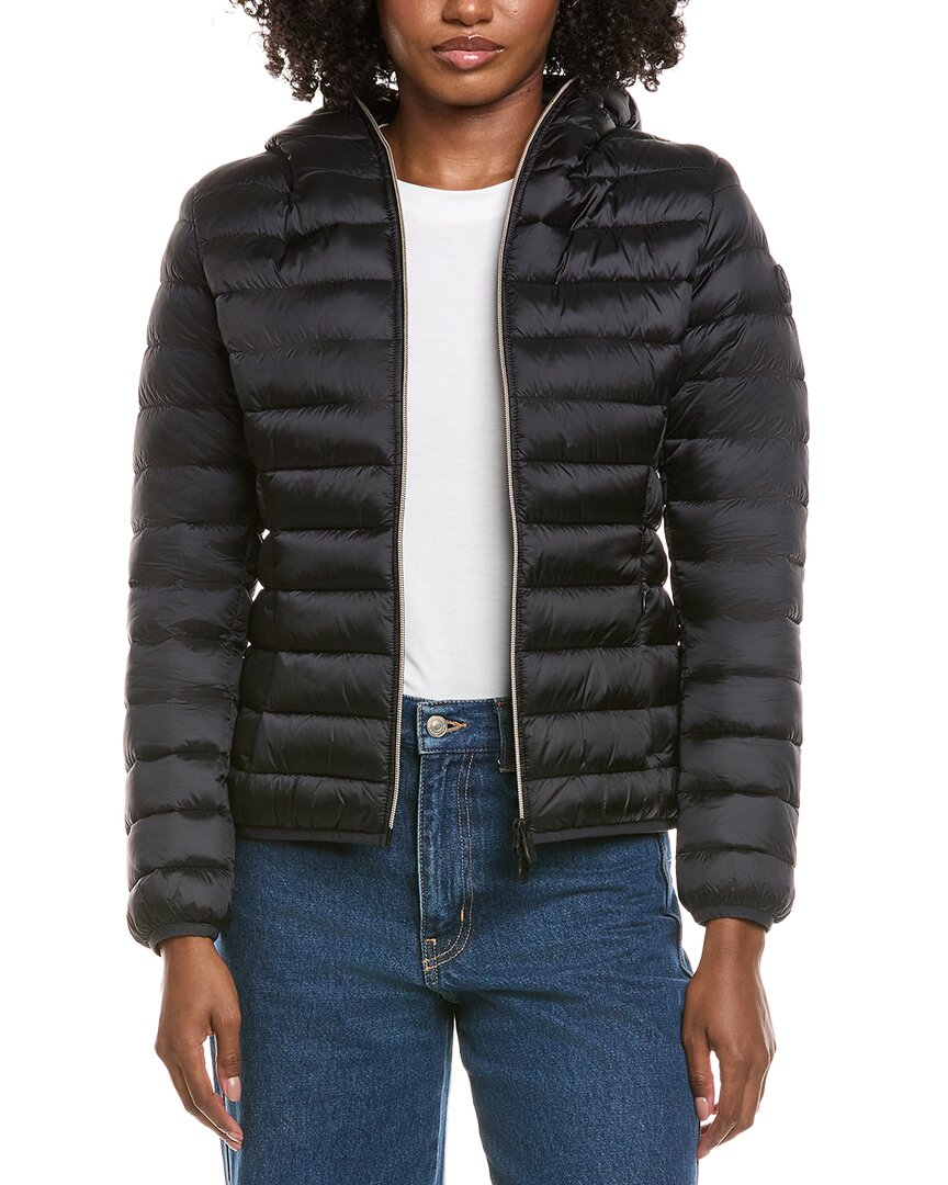 Save The Duck Vicky Short Hooded Basic Jacket In Black