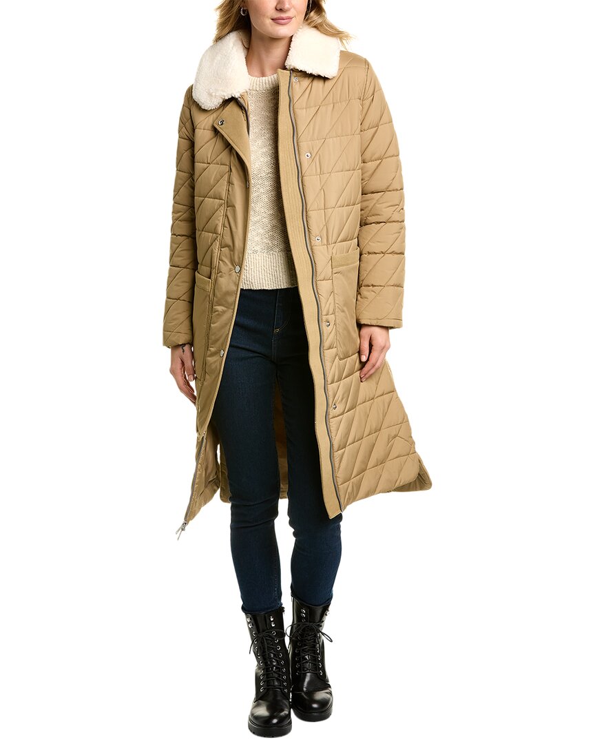 Shop Andrew Marc Rhombus Quilted Long Jacket