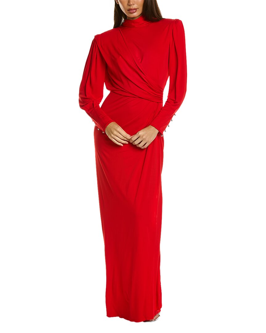 Shop Lanvin Draped Silk-blend Maxi Dress