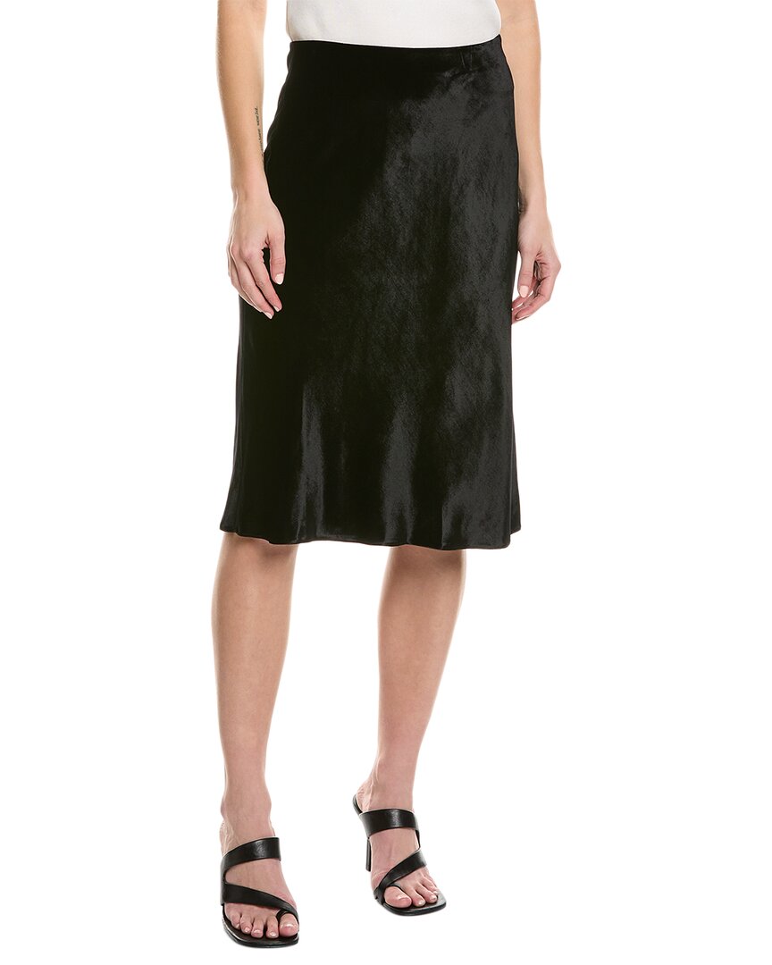 Shop Vince Bias Silk-blend Slip Skirt In Black