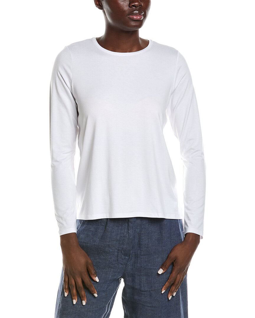 Eileen Fisher Crew Neck Top In White