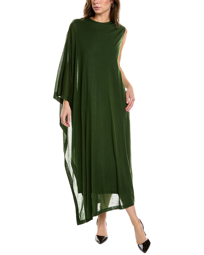 Shop Ferragamo One Shoulder Cashmere & Silk-blend Midi Dress