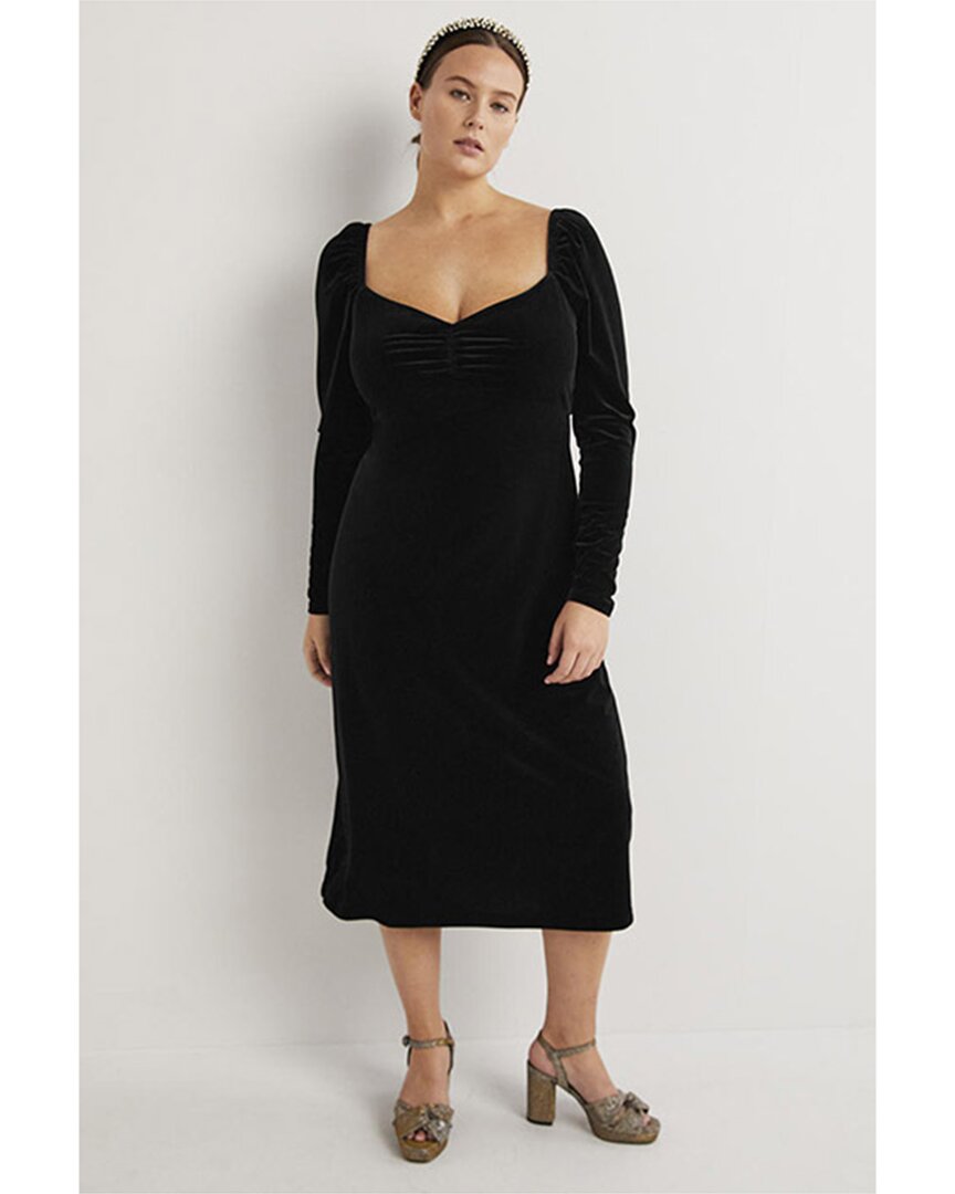 BODEN BODEN VELVET JERSEY MIDI DRESS 