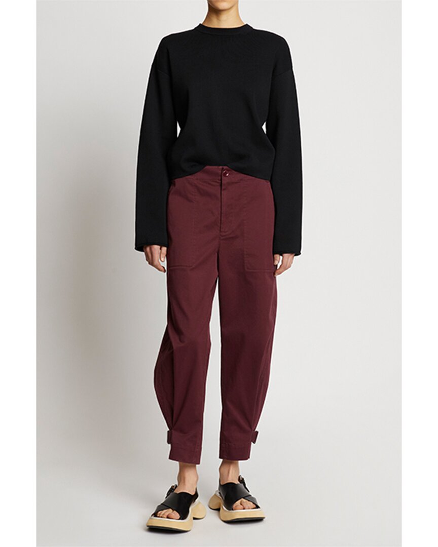 Proenza Schouler White Label Twill Tapered Pant In Purple