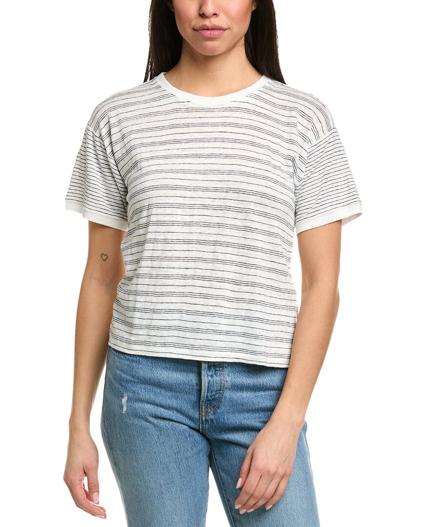 Frame Crewneck Linen Tee In White