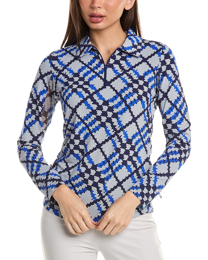 Shop Ibkul Long Sleeve Polo Shirt In Blue