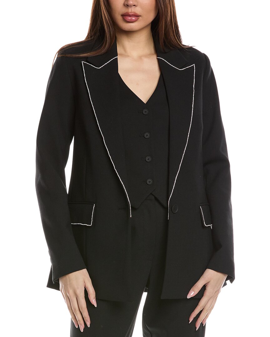 Allsaints Atlas Krys Wool-blend Blazer In Black