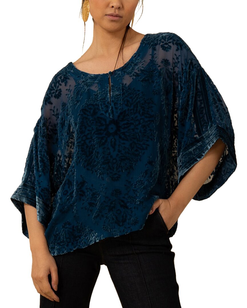Hale Bob Briar Silk-blend Top In Blue
