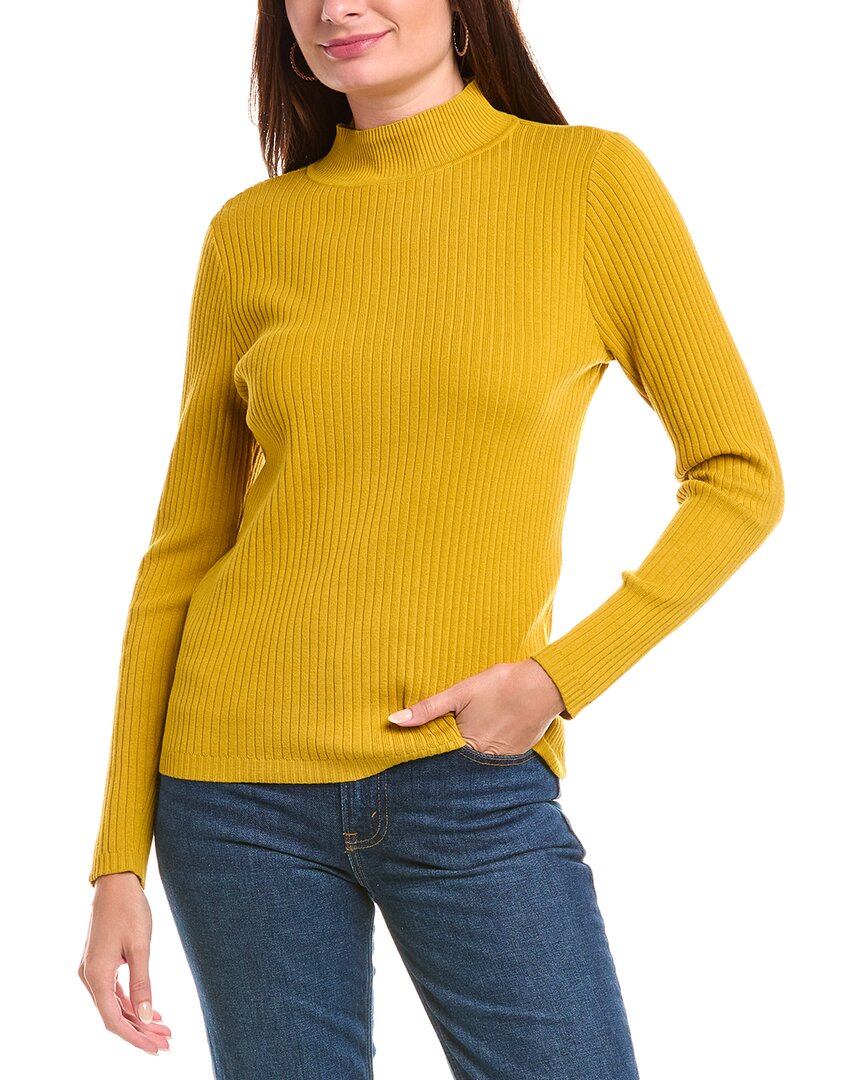Jones New York Sutton Mock Neck Sweater In Yellow