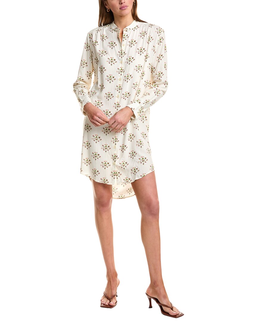 Kule Button Front Mini Dress In White