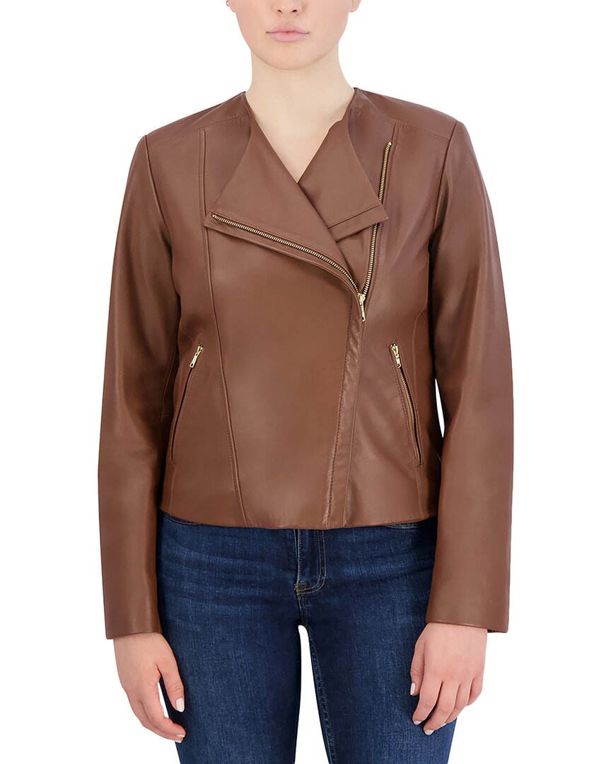 Cole Haan Asymmetrical Leather Jacket