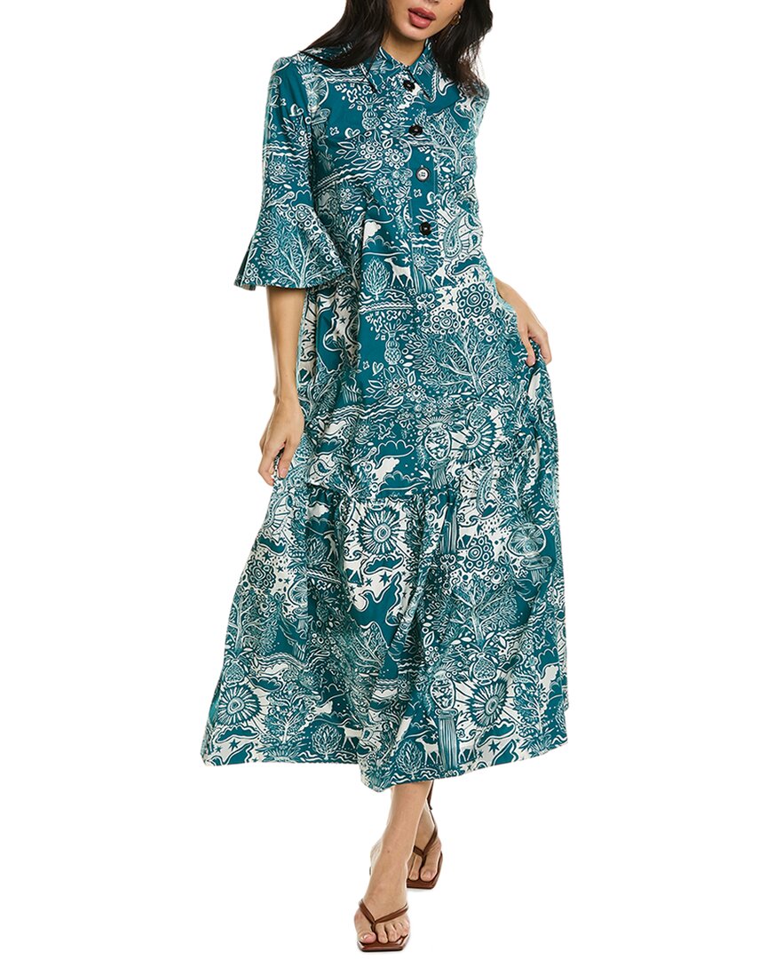 La Doublej Artemis Shirt Dress In Blue