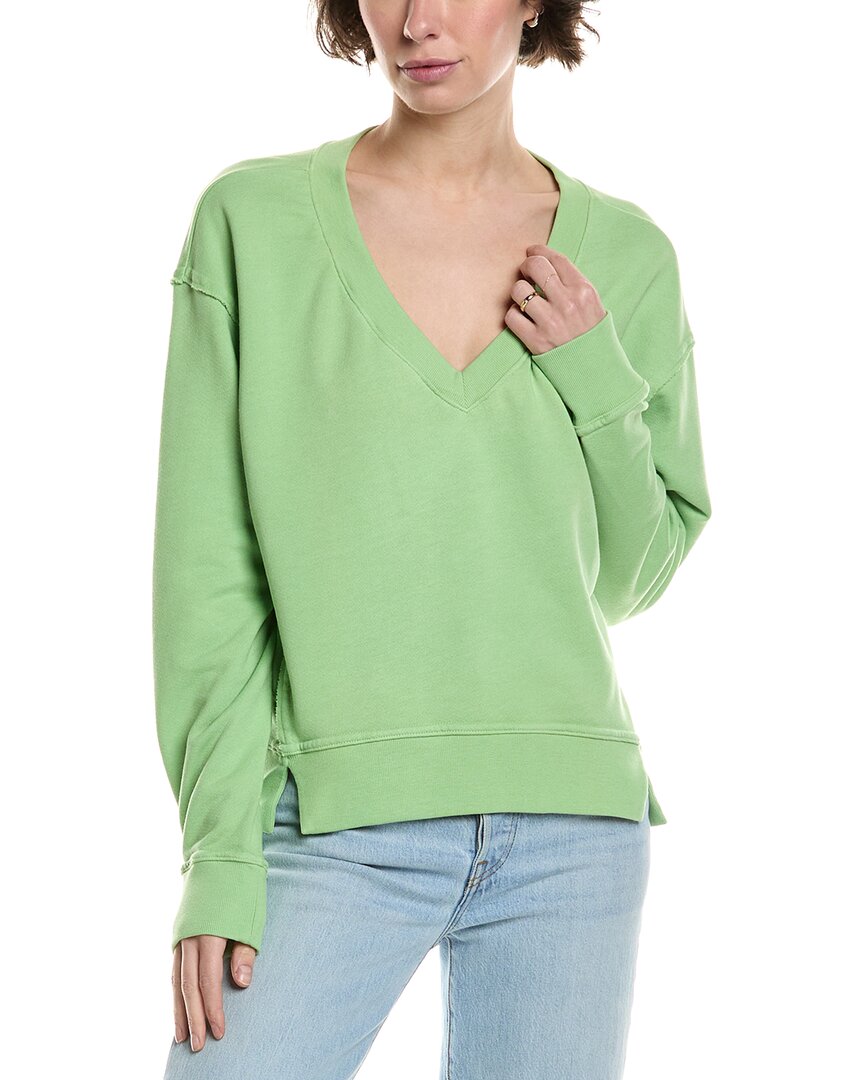 Shop Michael Stars Camila V-neck Cropped Sweatshirt