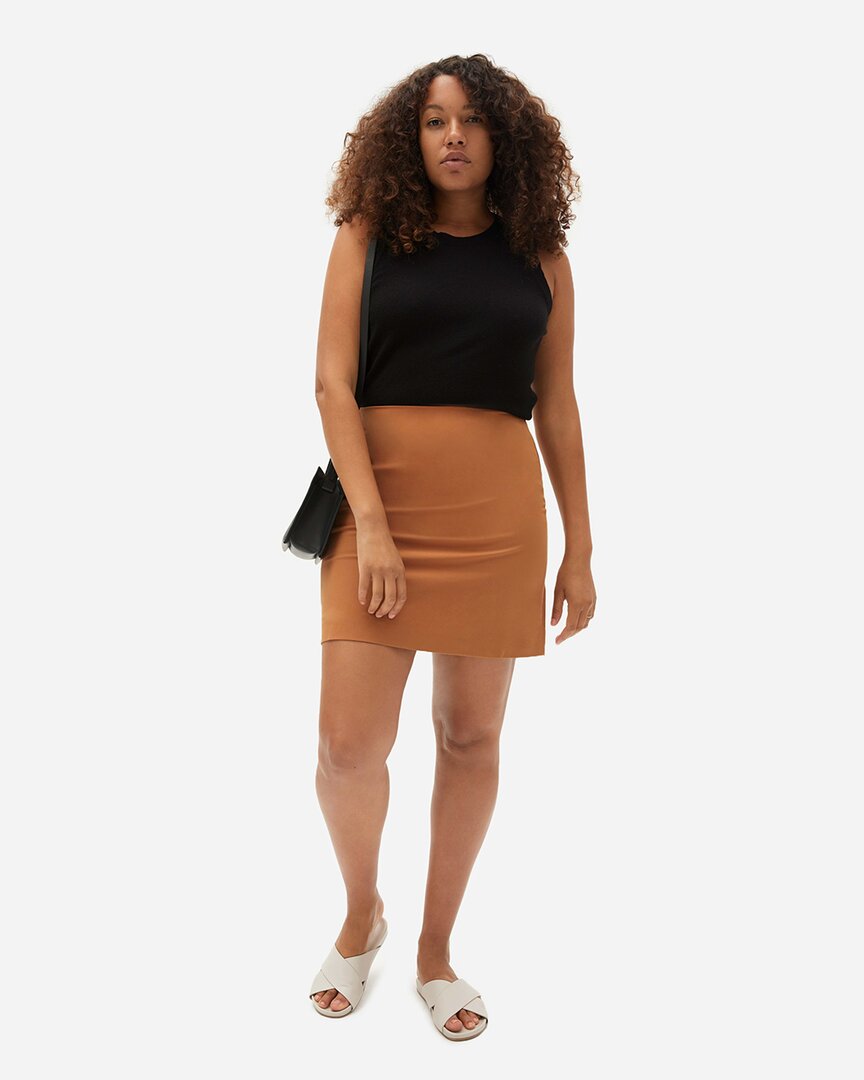 Everlane The Almost-mini Skirt In Orange