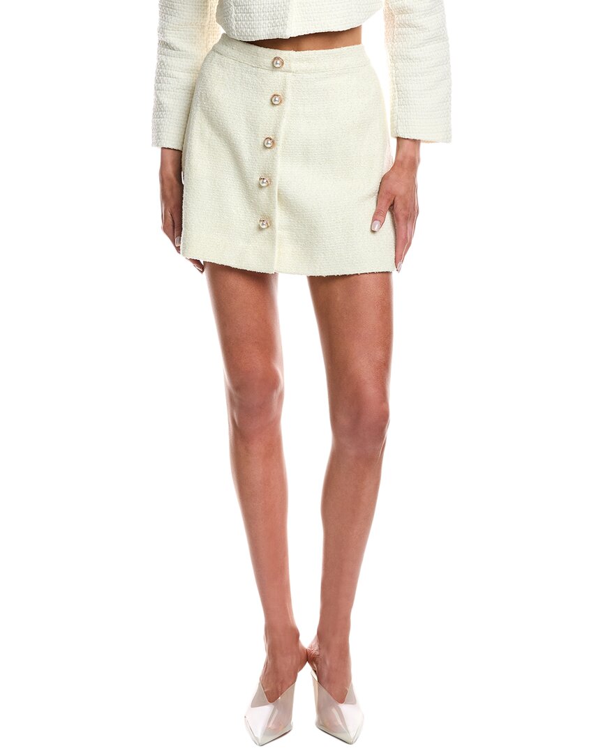 Lyra & Co Wool-blend Mini Skirt In Beige