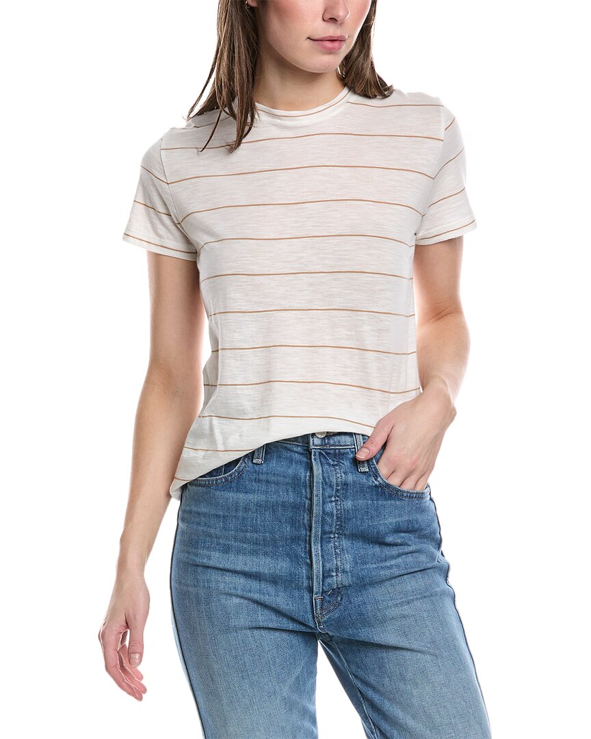 Shop Vince Striped T-shirt In White