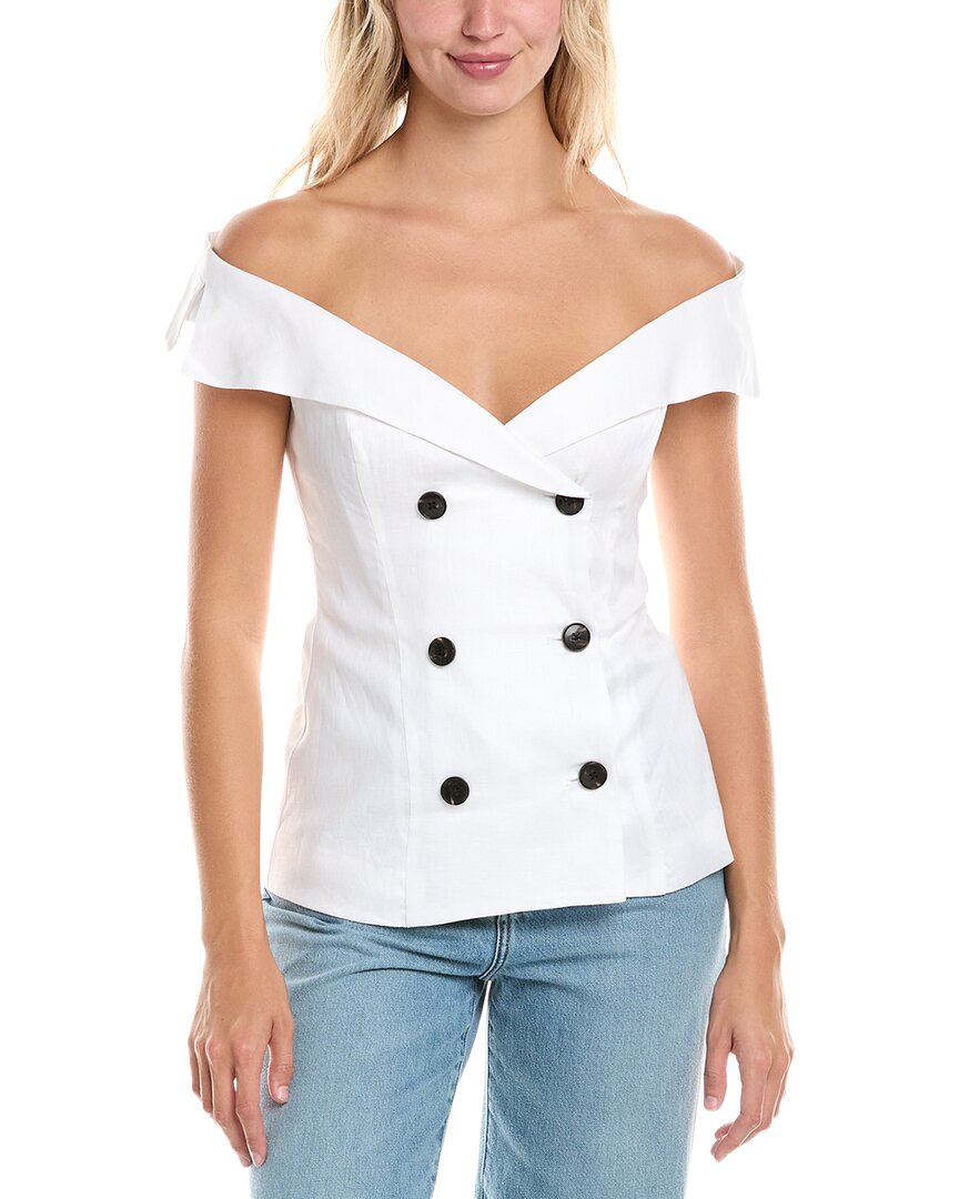 Bardot Eliora Button Front Linen Top
