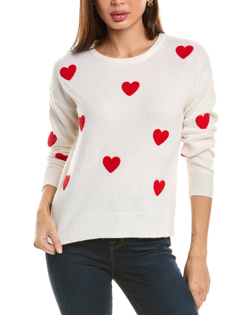 Philosophy Heart Patch Cashmere Sweater In White