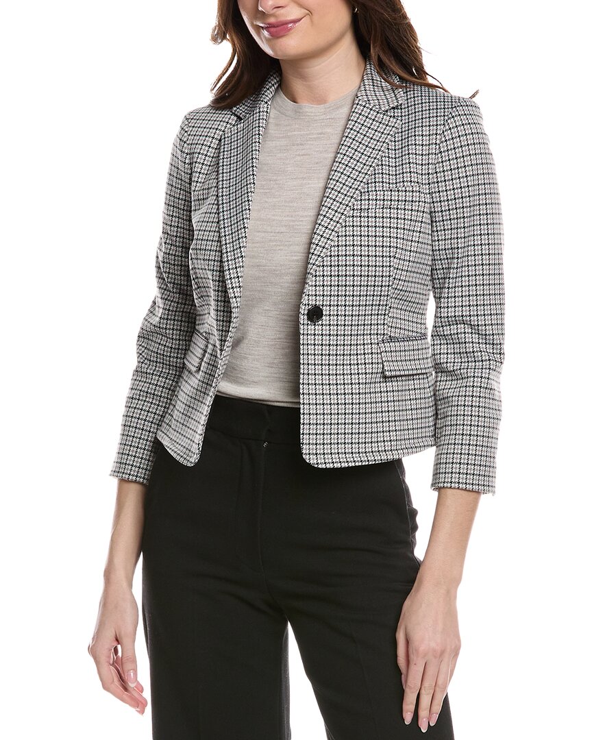 Theory Micro Houndstooth Blazer In Grey