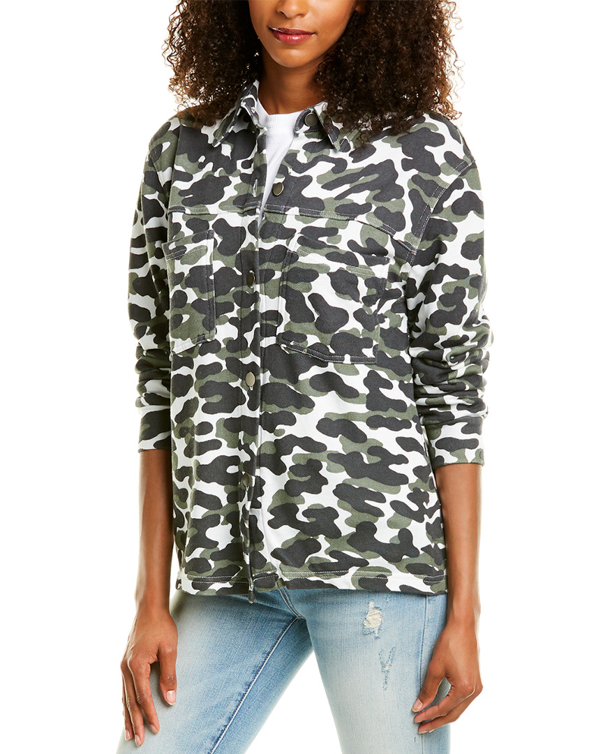Image of Monrow Animal Camo Shirt Jacket