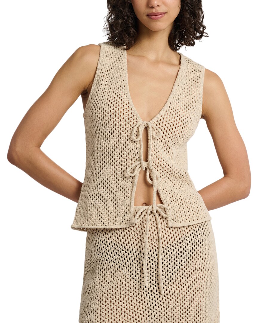 Onia Crochet Knit Tie Front Tank Top