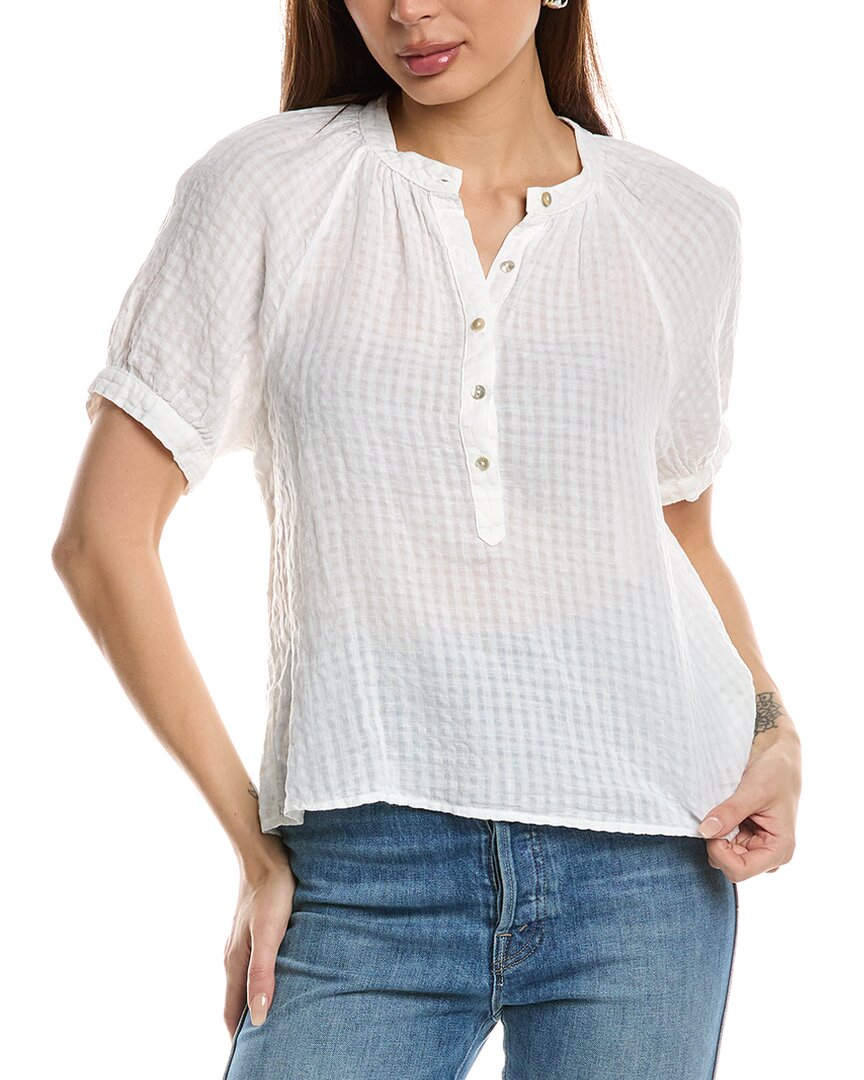 Bella Dahl Raglan Linen-blend Pullover In White
