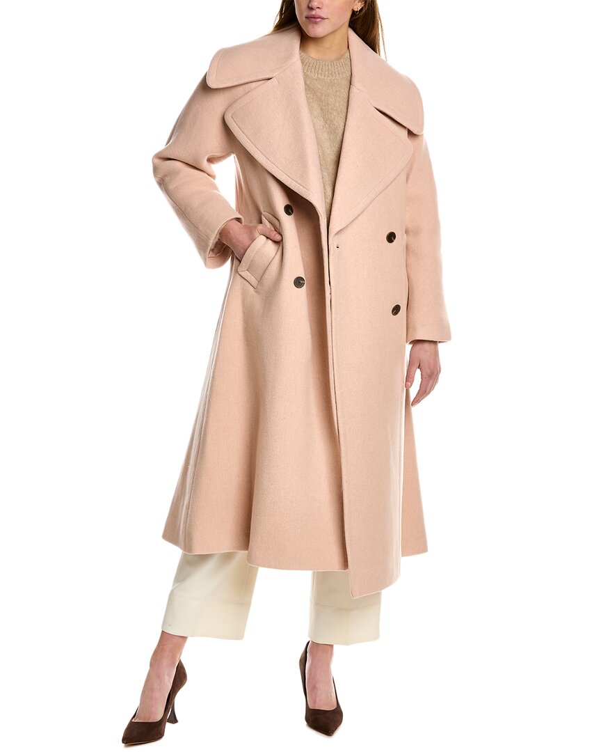 Rebecca Taylor Melton Wool-blend Trench Coat In Pink | ModeSens