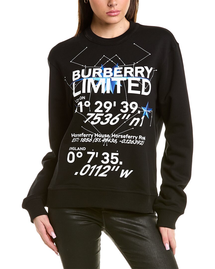 Burberry Logo Print Sweatshirt In Black | ModeSens