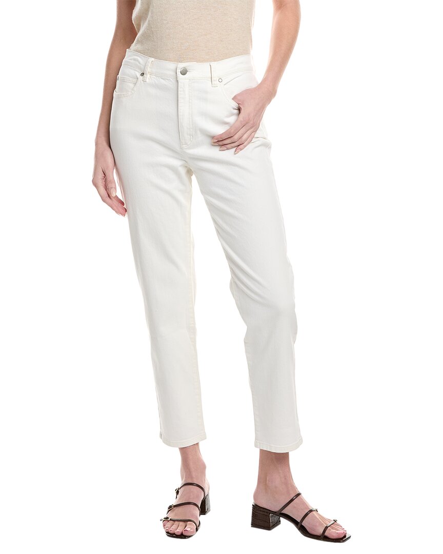 Eileen Fisher High-waist Slim Ankle Jean In Beige