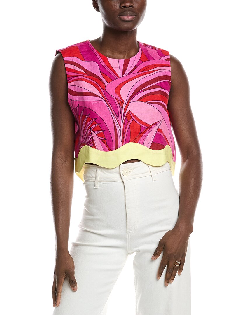 FARM RIO FARM RIO ENDLESS SUMMER LINEN CROP TOP