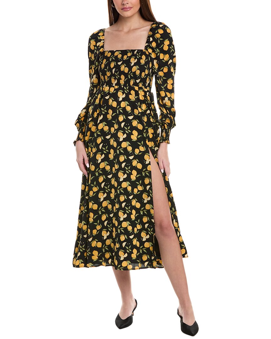 Reveriee Midi Dress In Black