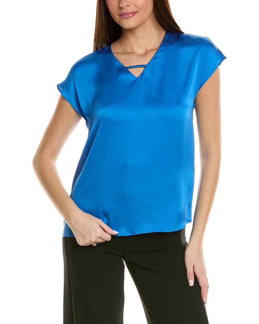 Shop Joseph Ribkoff Satin Top In Blue