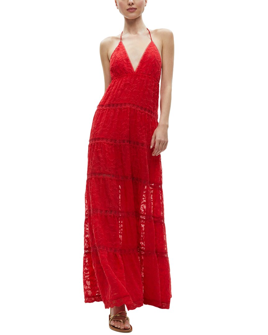 Alice And Olivia Mae Halter Tiered Maxi Dress
