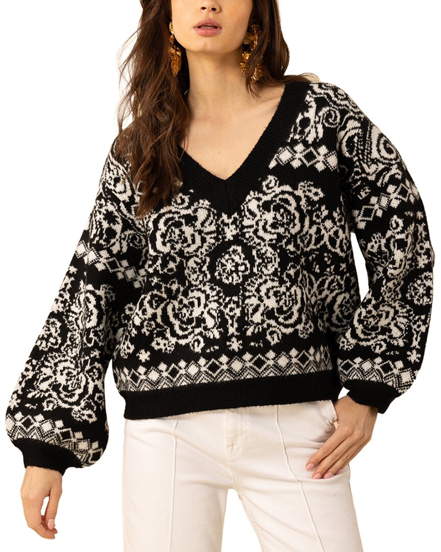Hale Bob Jessica V Neck Wool-blend Sweater In Multi
