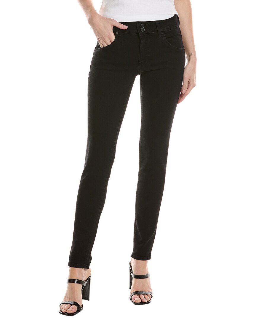 Hudson Jeans Collin Mid-rise Black Skinny Jean In Black