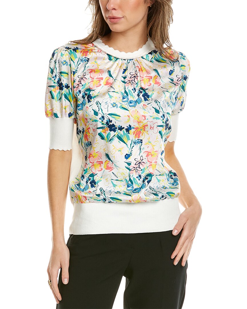 Shop Ted Baker Sketchy Magnolia Top In White