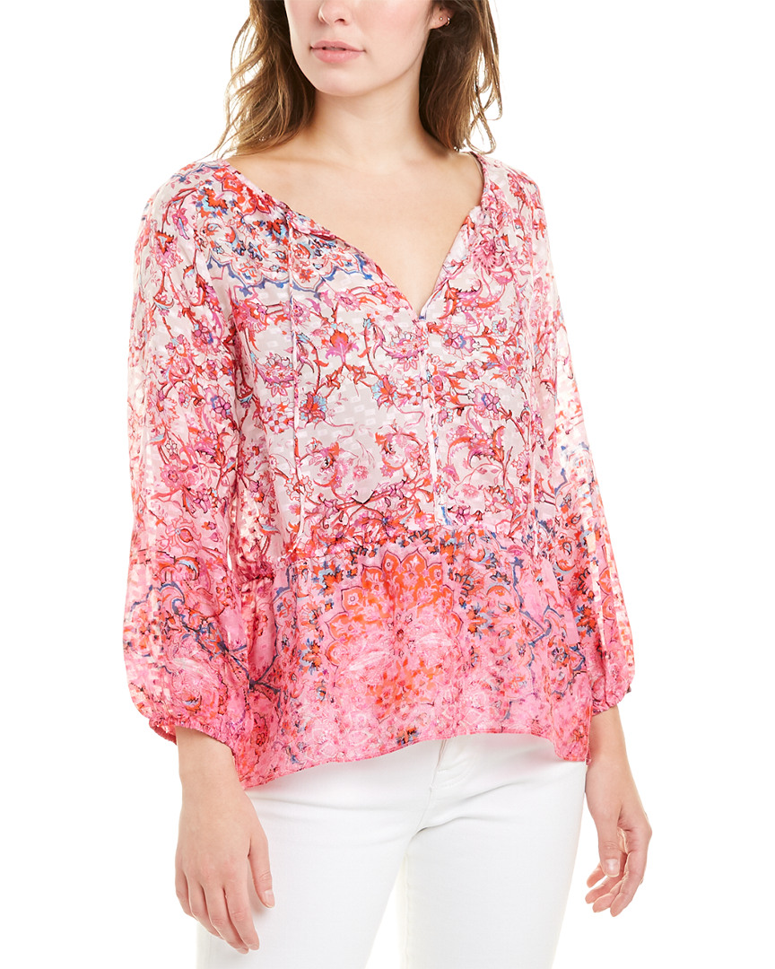 Image of ecru The Hayek Silk-Blend Top