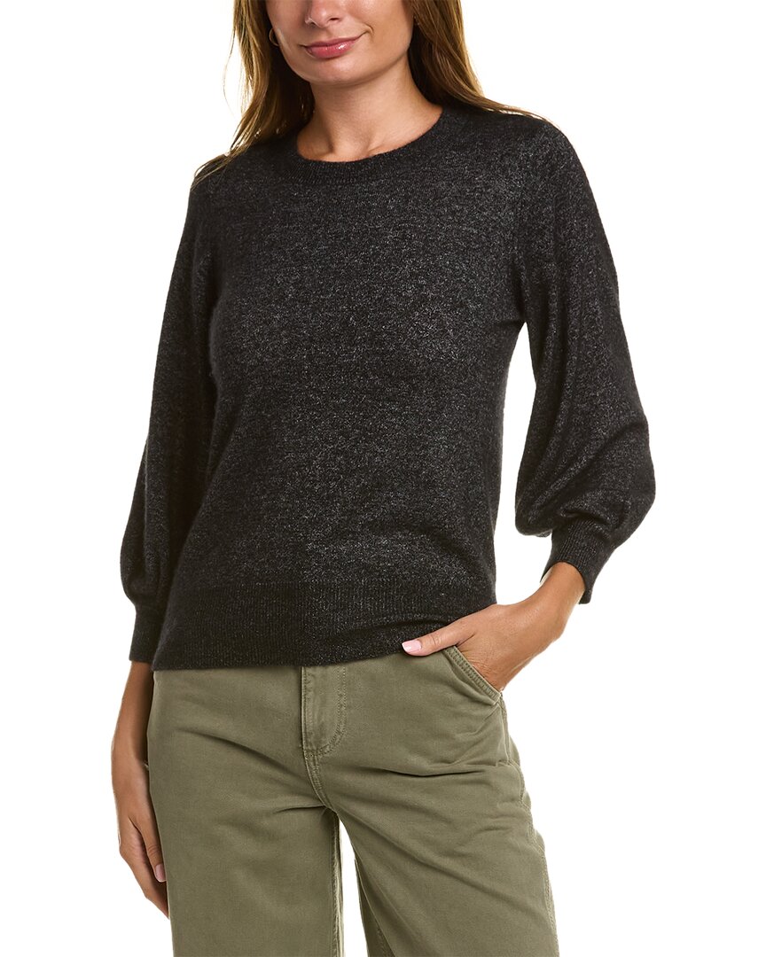 Autumn Cashmere Puff Sleeve Cashmere & Silk-blend Sweater In Black