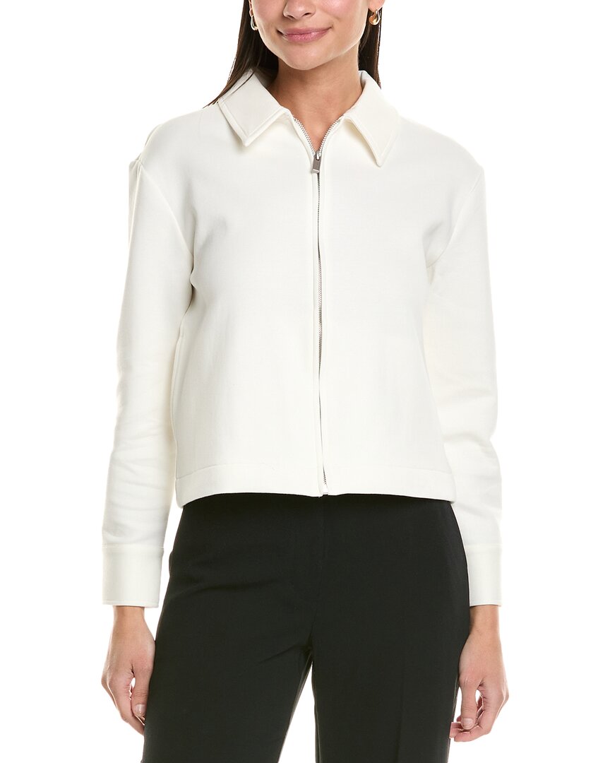 Shop Elie Tahari Elie By Zip-up Collared Jacket In White