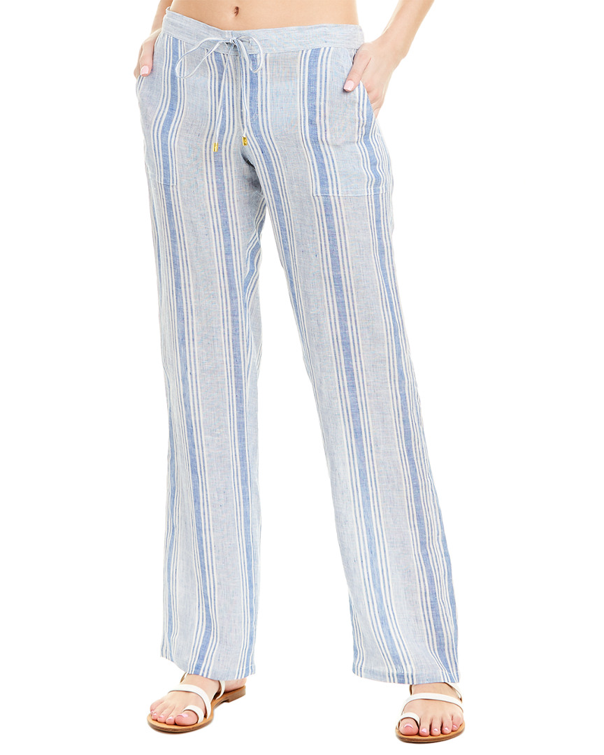 Helen Jon Marina Linen Pant Women's Blue L 841513121253 | eBay