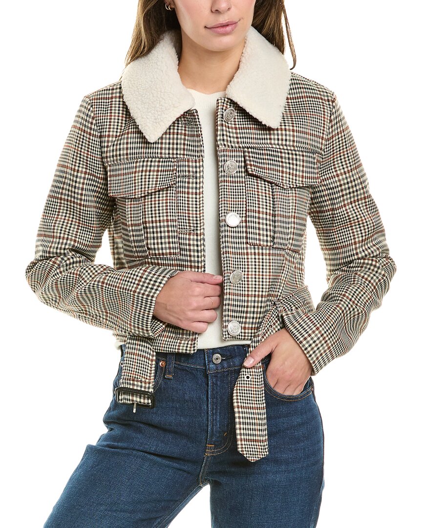 Avec Les Filles Cropped Cargo Pocket Jacket In Multi