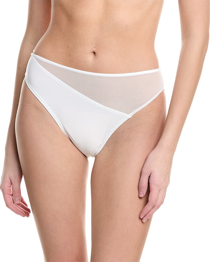 Shop Norma Kamali Snake Mesh Bikini Bottom In White