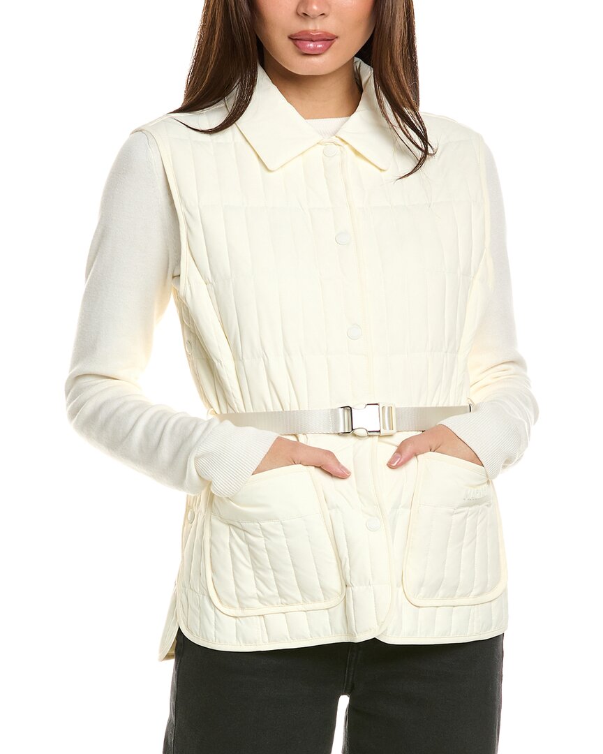 Mackage Helia Light Down Vertical Quilted Vest In White