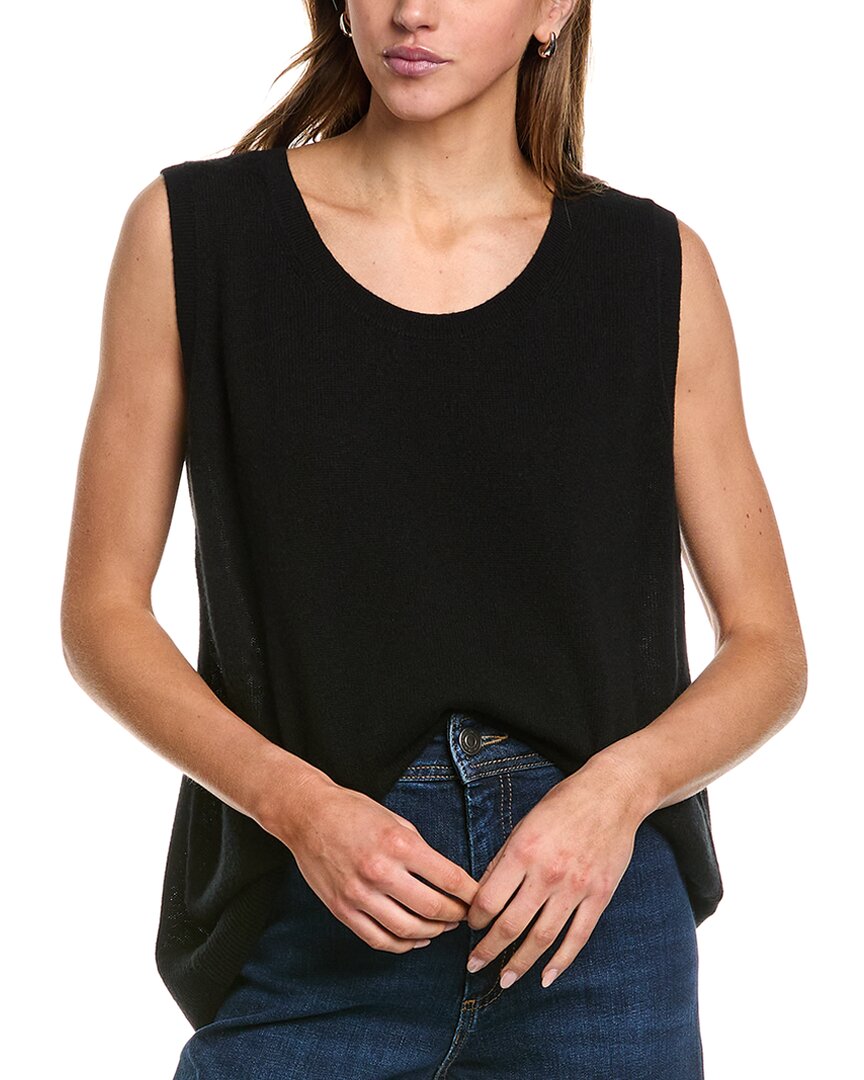Lafayette 148 New York Scoop Neck Sweater Tank In Black