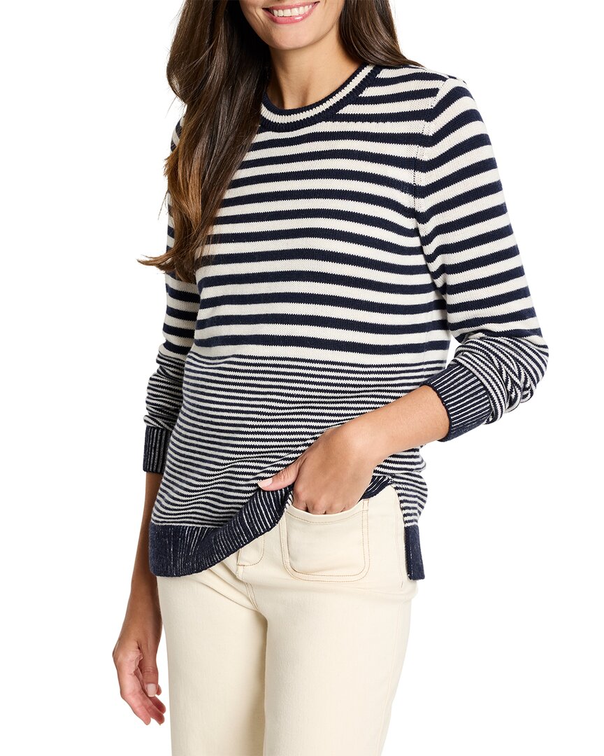 Nic + Zoe Petite Cashmere-blend Striped Sweater