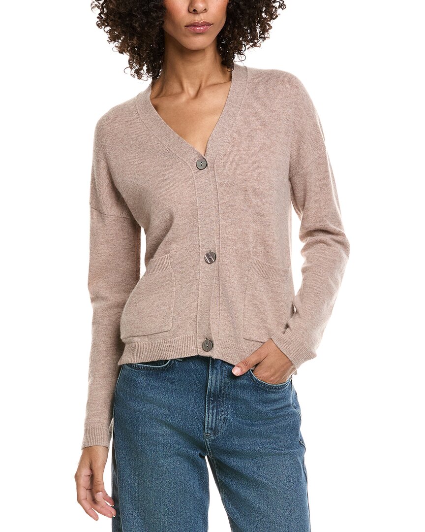 Incashmere Box Wool & Cashmere-blend Cardigan In Brown