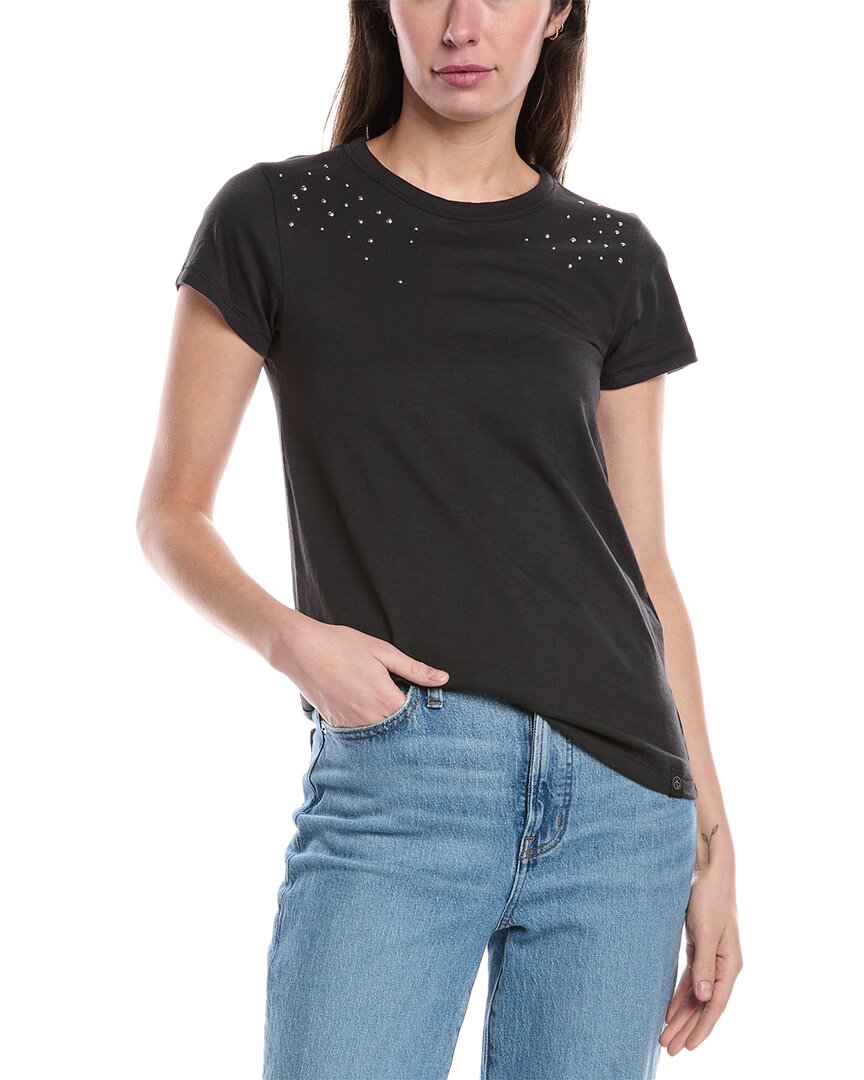 Rag & Bone Ombre Studded Short-sleeve Tee In Black